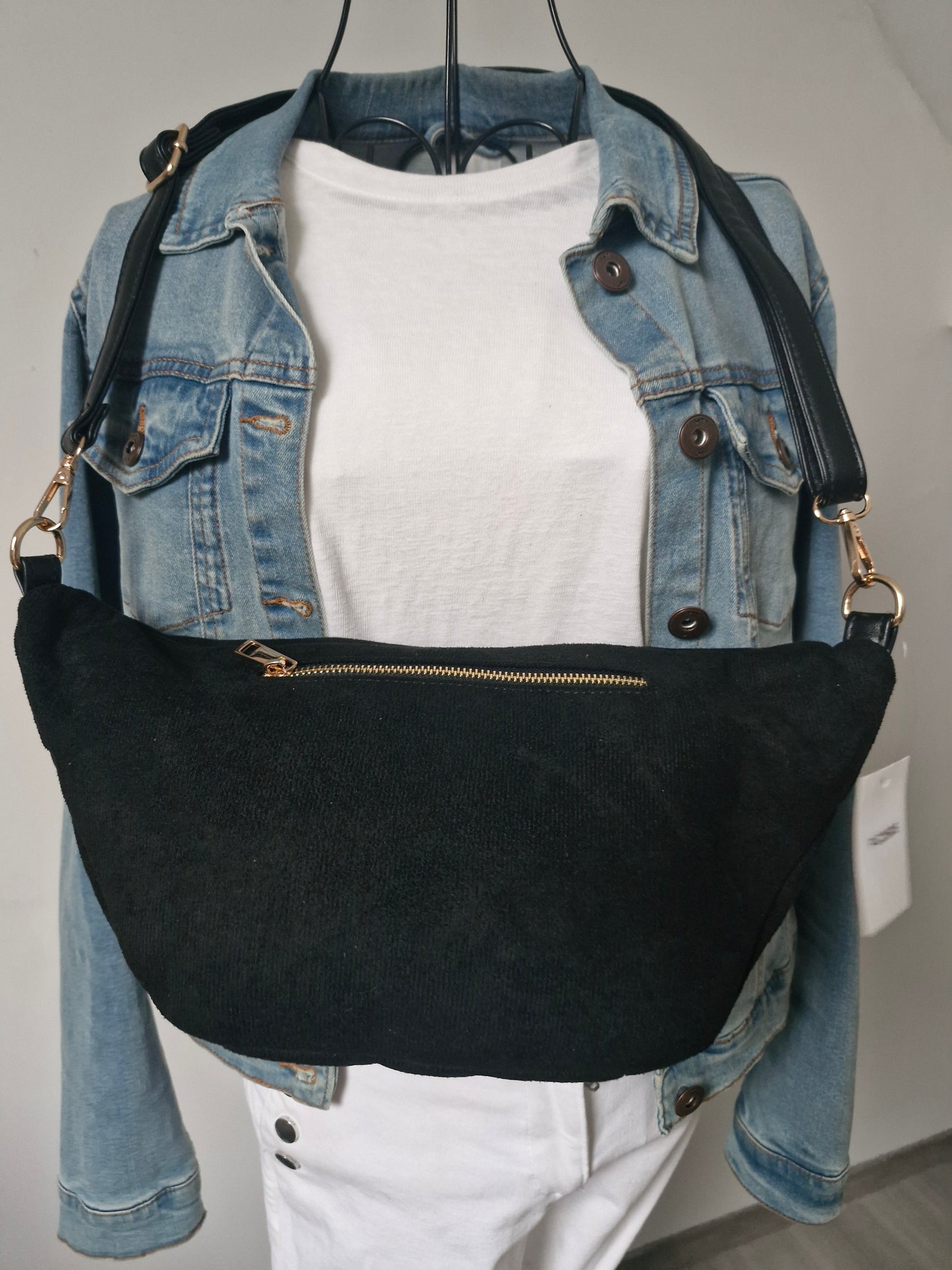 Grand sac banane en suédine