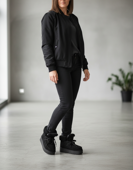 Bottines fourrés à lacets